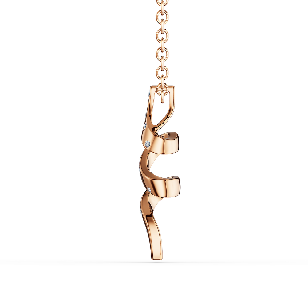 Helix Voluta Pendant in 18kt rose gold vermeil over 925 sterling silver, side view