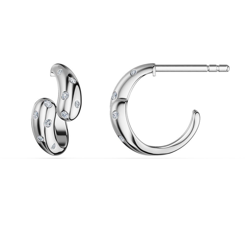 Helix Spira Earrings in 925 sterling silver, side view
