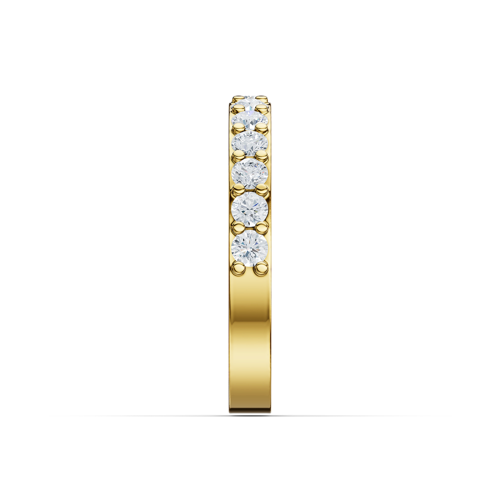 Tennis Baleno Ring in 18kt gold vermeil over 925 sterling silver, side view