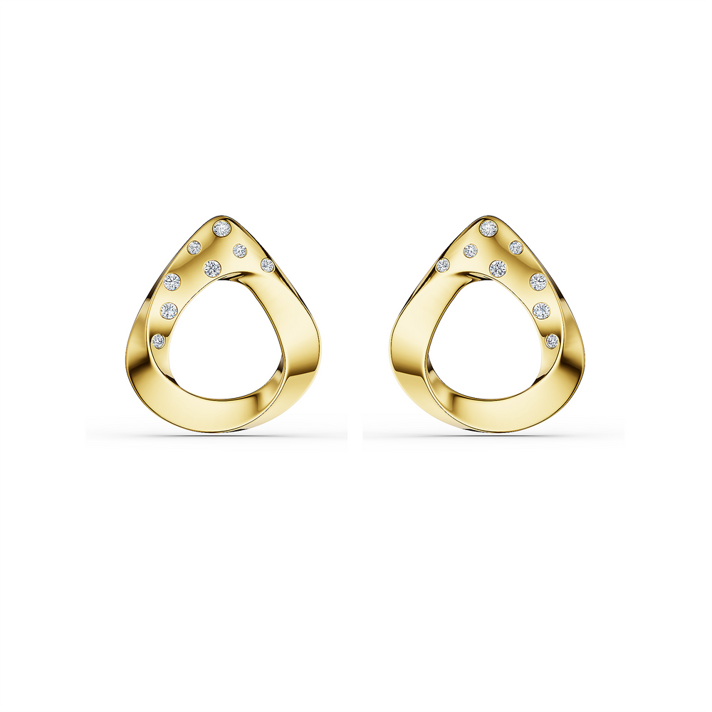 Helix Nautilo Earrings in 18kt gold vermeil over 925 sterling silver, front view