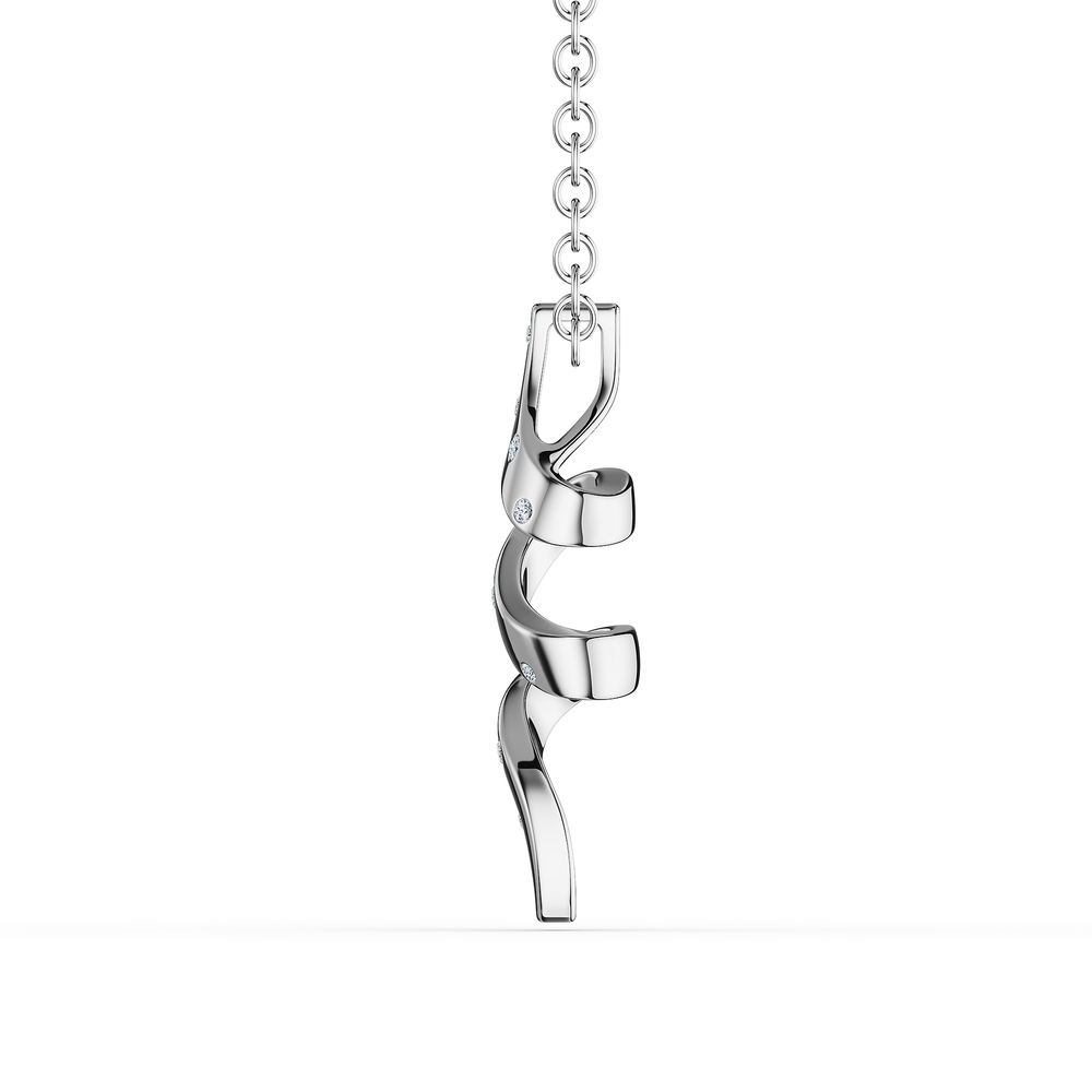 Helix Voluta Pendant in 925 sterling silver, side view