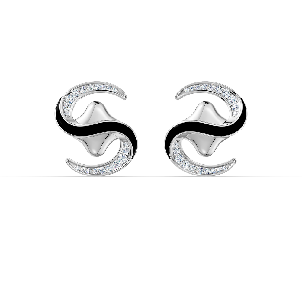 Orion Lyra Earrings in 925 sterling silver, front view