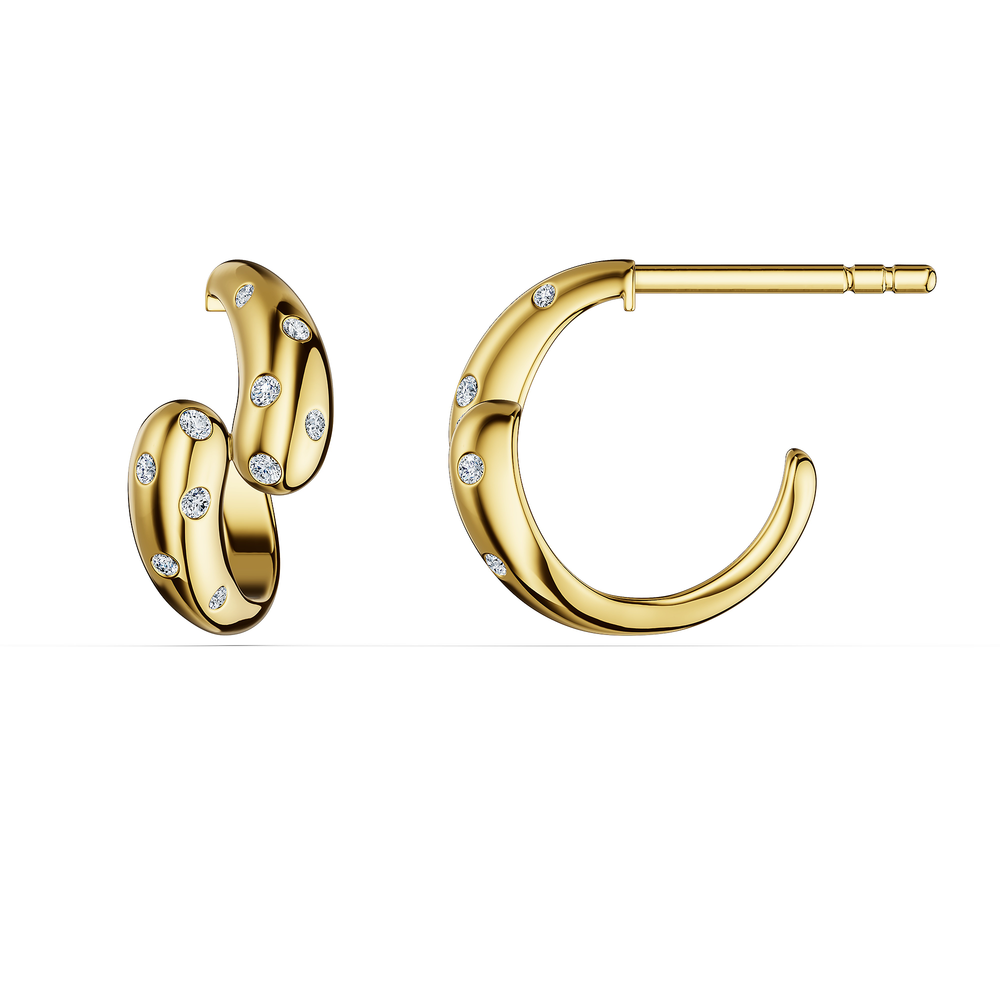 Helix Spira Earrings in 18kt gold vermeil over 925 sterling silver, side view