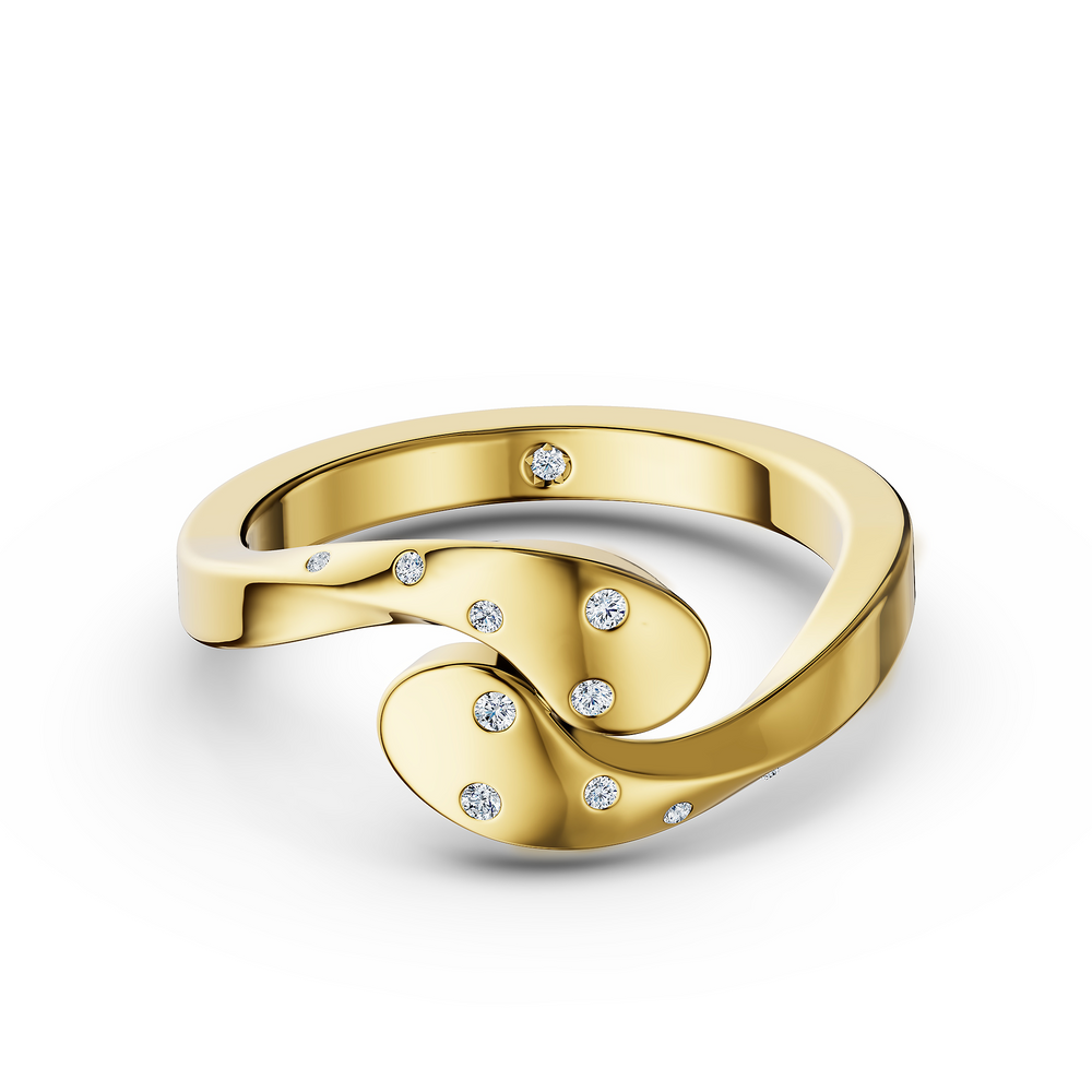 Helix Spira Ring in 18kt gold vermeil over 925 sterling silver, top view