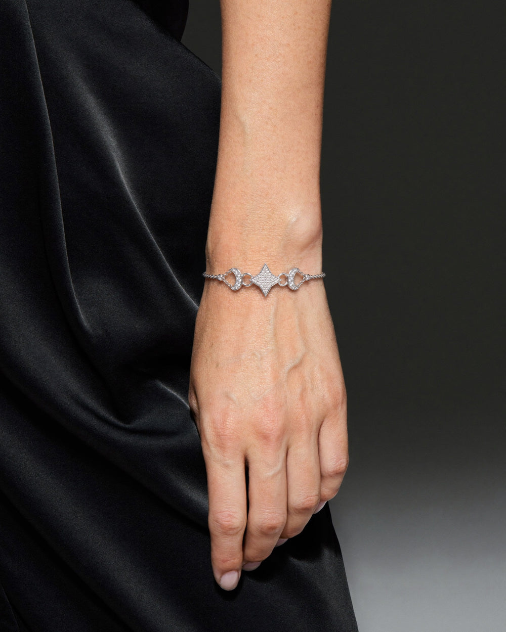 Orion Mintaka Bracelet in 925 sterling silver, shown worn