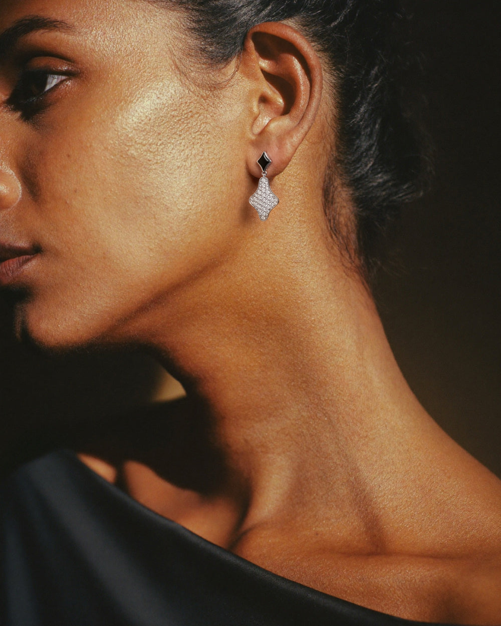 Orion Rigel Earrings in 925 sterling silver, shown worn