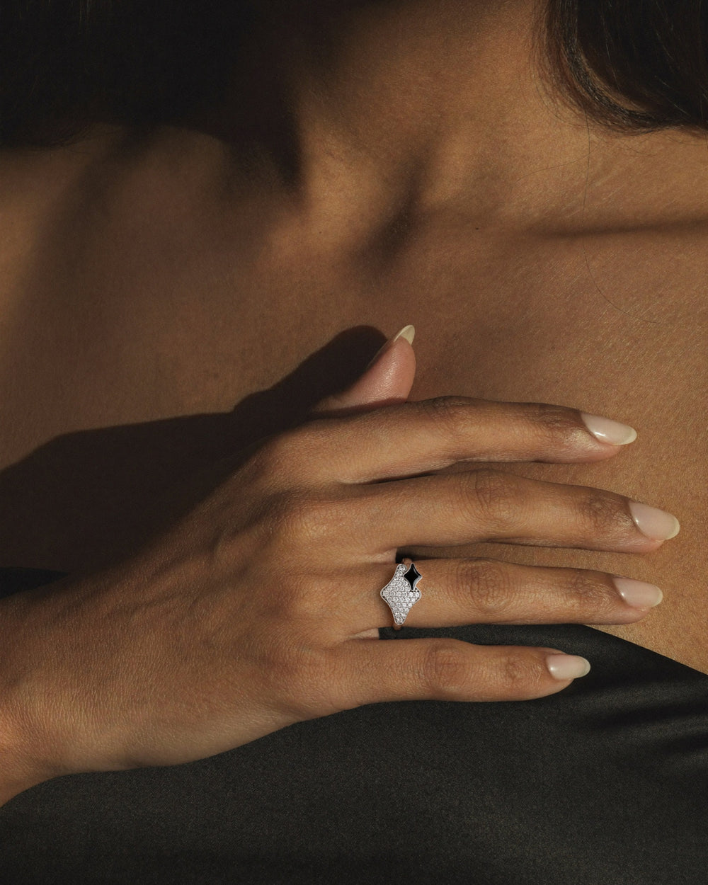 Orion Rigel Ring in 925 sterling silver, shown worn