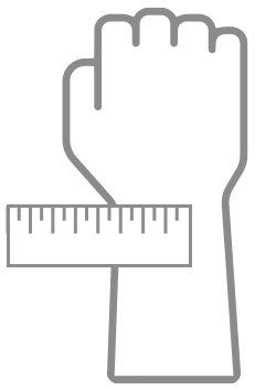 A measuring tape around a wrist