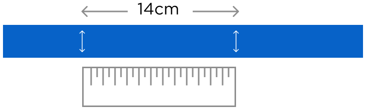 Measuring the strip against a ruler