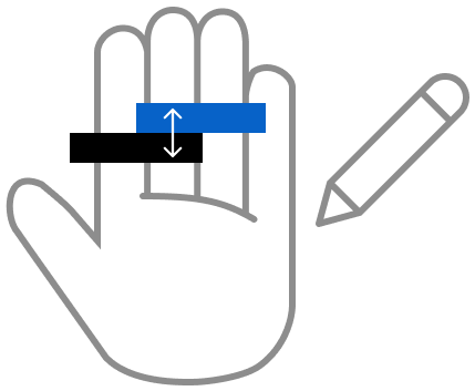 Marking the meeting point with a pen